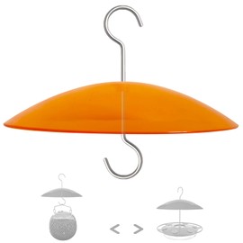 8" Mini Rain Cover for Bird Feeder/House - Orange Yellow Small Protective Dome Guard Against Rain/Snow/Sun - Dia. 20CM