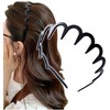 Herbeluemily Headband Hair Clip, Headband with Comb, Black