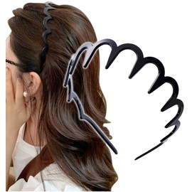 Herbeluemily Headband Hair Clip, Headband with Comb, Black