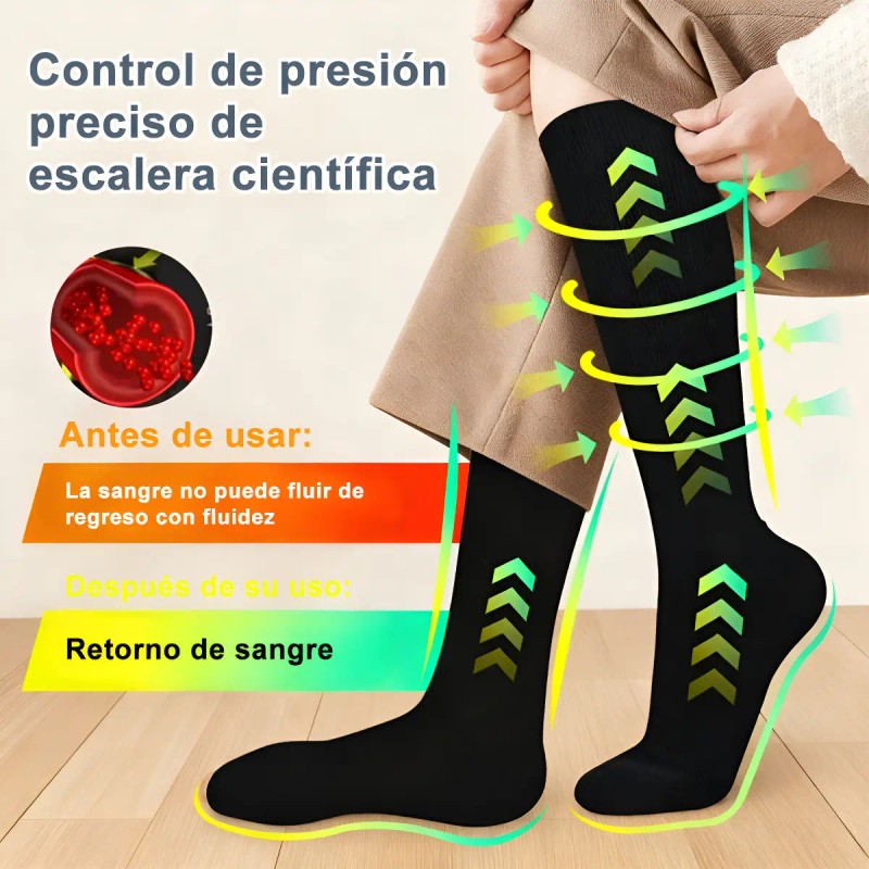12 Pares De Medias De Compresión Antitrombóticas 6 Colores