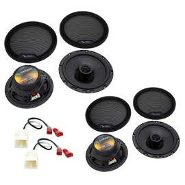 Harmony Audio R65 Compatible with Dodge Ram 1500 2009-2011 Speaker Replacement Front and Rear Car Audio Kit Bundle with Harness