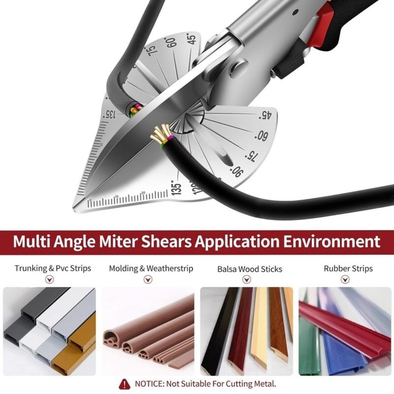 Multifunctional Trunking/Miter Shears,Multi Angle Miter Shear Cutter Hand Tools for