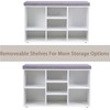 DINZI LVJ Shoe Storage Bench with Cushion, Cubby Shoe Rack