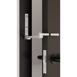 Scheffinger V77 Door Bolt Überfallschutz for Apartment Doors, 100% Steel, Silver