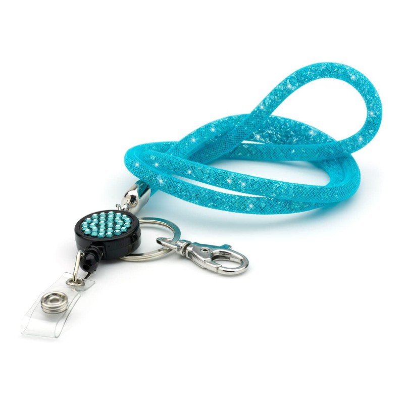 CKB LTD Light Blue Sparkle Lanyard Rhinestone Glitter Crystal Gems