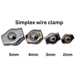 Simplex Clamp Wire Rope 316 Stainless Steel A4 Marine Grade, Wire Rope Cable Clamp, Industrial and Household Use - Pack of 4 (M2)
