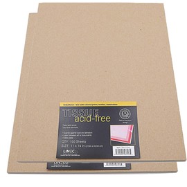 Lineco, Unbuffered Acid-Free Interleaving Tissue 11x14 Inch, Archival Tissue Preserves Papers, Photographs, Artwork and Textiles, for Black & White, Color, and Albumen Prints, 100 Count (2 Pack)