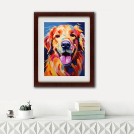 BDTTUG 5D Diamond Art Painting Kits for Adults Colorful Golden Retriever Round Full Drill DIY Gems Cross Stitch Art Kit Canvas Painting by Diamond Mosaic Craft for Home Decoration 12x16inch
