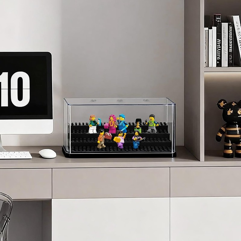 DVKKHD 4 Tier Minifigure Display Case, Clear Acrylic Storage Box,