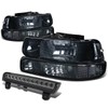 Compatible with Chevy Tahoe/Suburban GMT800 Pair of Clear Corner Headlight+Bumper+3rd