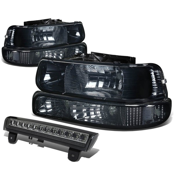 Compatible with Chevy Tahoe/Suburban GMT800 Pair of Clear Corner Headlight+Bumper+3rd