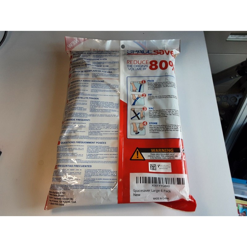 Spacesaver Space Saver Vacuum Storage Bags Large 6 Pack with