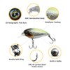 1ZU 3-Pack Fishing Lures with VMC Hooks, Crankbait Lures for