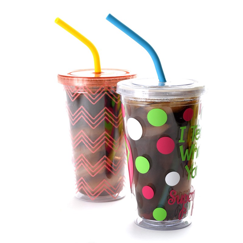 Norpro 471 Reusable Slim Silicone Drinking Straws with 2 Cleaning