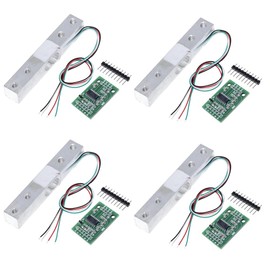 ShangHJ 4 Sets Digital Load Cell Weight Sensor + HX711 ADC Module Weighing Sensor for Arduino DIY Portable Electronic Kitchen Scale Kit (5kg)