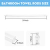 24-Inch Adjustable Bathroom Towel Bar Replacement Rod,Replacement Towel Bar for