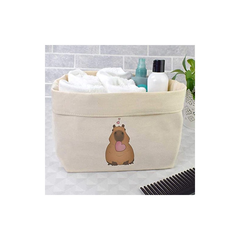 Large 'Sweetheart Capybara' Canvas Organiser/Storage Bag (OR00024736)