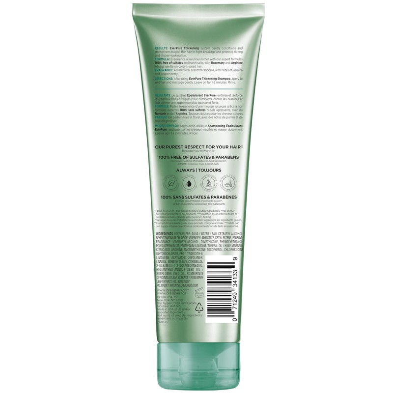 L'Oreal Paris Thickening Sulfate Free Conditioner, Thickens + Strengthens Thin,