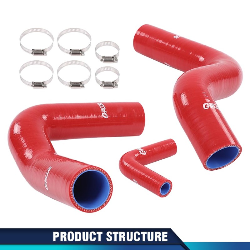 PIT66 Lower Upper Red Radiator Silicone Hose Compatible with 1964