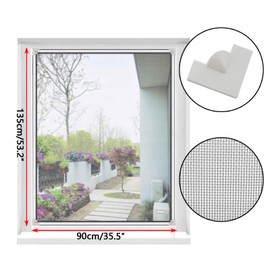 GKYZBB Adjustable DIY Window Screen,Maximum 53 "H x 35 "W (135cm x 90cm) fits Any Size Smaller Window Frame DIY,Adjustable Window Screen (S)