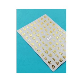 Generic Art Latin English Alphabet Letters Numbers 3D Nail Sticker Xf3262 Gold Nail Wraps Stickers Manicure Supplies for Women Nails Full Long Lasting Easy Apply and Remove