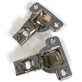 Salice E-Centra Nickel-Plated Metal 106-degree 9/16-inch Overlay Screw-on Face Frame Hinge with 2 Cams (2)