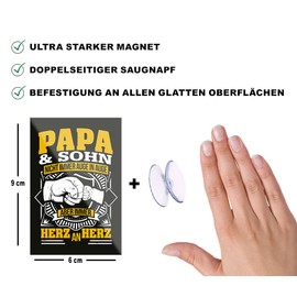 schilderkreis24 Funny Saying "Papa und Son" Magnet Decorative Fridge Magnet Humour Gift Idea Birthday Christmas 9 x 6 cm