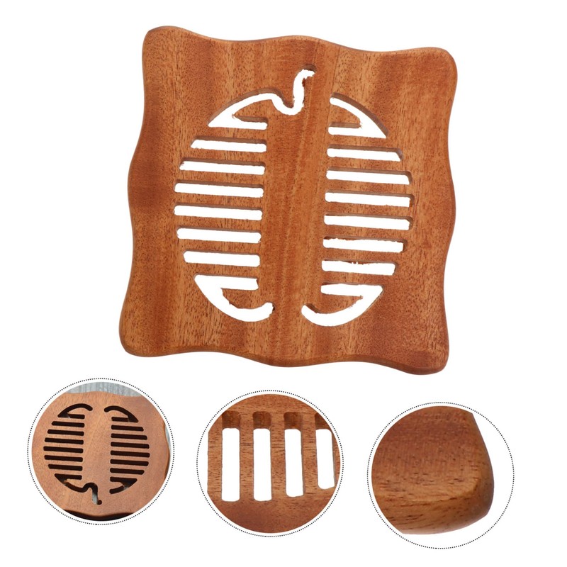 Zerodeko 1Pc Wooden Cup Mat Heat Insulation Coaster for Coffee