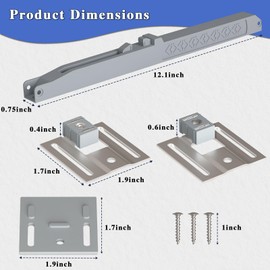 2PCS Barn Door Soft Close Mechanism, Upgraded Universal Weight Compatibility Support Door up to 160lbs, Effortless Opening Smooth Closing Hole-Free Sliding Hardware Spring Buffer Damper, Silver Gray