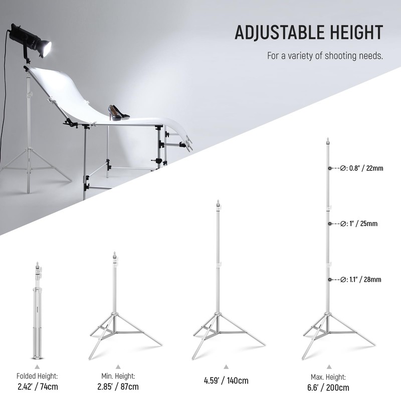 NEEWER Light Stand for Photography 87 – 200 cm, Tripod