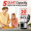 Gourmia Rice Cooker – 5 Qt Capacity, 20 Cup Cooked,