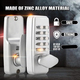 Mechanical Keyless Door Lock, 2-8 Digit Code Combination Entry Door Lock Password Security Coded Lock Push Button Keypad Lock for Home Office