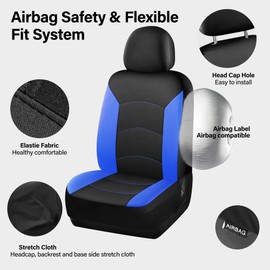 HChengkikz Car Seat Cover, Neoprene, Waterproof (Black + Blue)