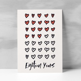 Postcard Prints - 18th Wedding Anniversary Card For Wife Anniversary Card for Husband or Boyfriend Anniversary Card Girlfriend Anniversary Eighteen Year