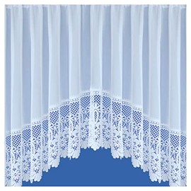 Tyrone Textiles Brazil Jardiniere - Heavy Lace Bottom with Plain Top with Large Scolloped Base - 381 x 160cms