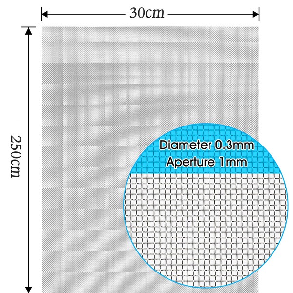 UNU 304 Stainless Steel Wire Mesh Roll 2.5 Metre x