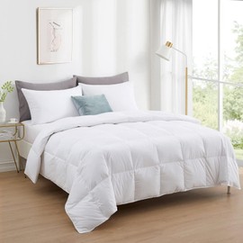 Twin XL Comforter Set - White Comforter - 1 Piece Comforter (68"x92") - Down Alternative 100% Microfiber Warm Bedding Comforter - Soft and Comfortable - Twin XL Size Bedding Comforter - White