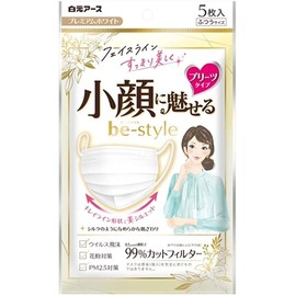 Bee Style Pleated Type, Regular Size, Premium White, 7 Sheets x 3 Bags Set