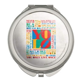 You Only Live Once Inspirational Compact Travel Purse Handbag Makeup Mirror