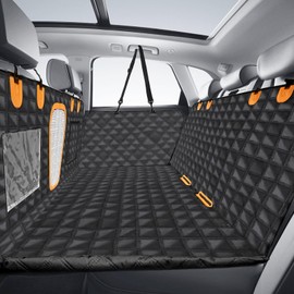 FEBKIAI Dog Car Seat Cover, Heavy Duty Dog Seat Cover for Back Seat Waterproof Dog Hammock Back Seat Extender for Dogs for Car, SUV, Truck, Black 54" W x 57" L