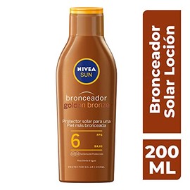 NIVEA SUN Aceite Bronceador Corporal (200 ml), Bronceador en Loción para bronceado dorado y duradero con FPS6+ Resistente al agua