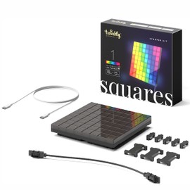 Twinkly Squares Master Panel, RGB LED Panel, Including 1 Main Panel and USB-C Power Supply, Compatible with HomeKit, Alexa and Google Home, Gaming Lights and Streaming, 16M+ Colors