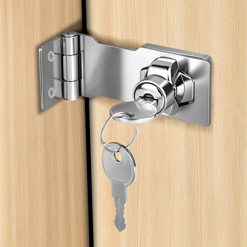 Flintronic Keyed Hasp Lock, 3 Inch Door Lock Hasps with