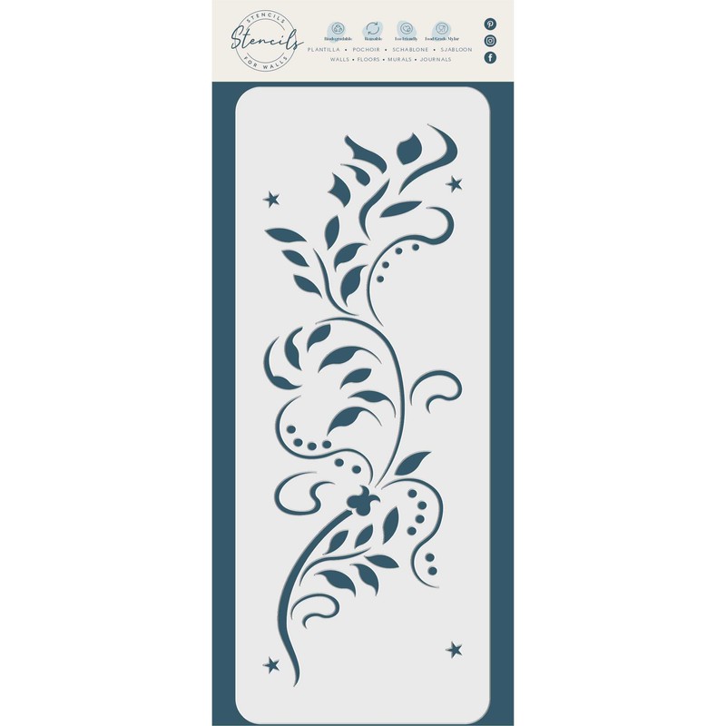 Vine Stencil, 7.5 x 22.8 cm (S) - Creeper Plant