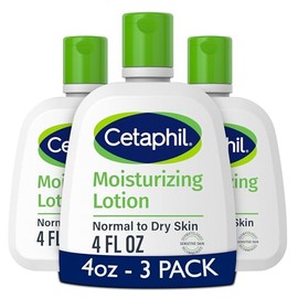 Body Moisturizer by CETAPHIL, Hydrating Moisturizing Lotion for All Skin Types, Suitable for Sensitive Skin, NEW 4 oz Pack of 3, Fragrance Free, Hypoallergenic, Non-Comedogenic