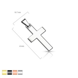 Paula & Fritz® Women's Necklace Pendant Cross 316L Surgical Steel Gold Silver Black Rose Necklace Pendant Men's Necklace Pendant, Stainless Steel Stainless steel Surgical steel