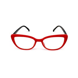 Foster Grant Gloss Women's Camilla Red Over sized Cat-Eye Reading Glasses (Red, 1.50)