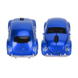 Luqeeg Ratón Inalámbrico, 2.4GHZ 1600DPI Ratones ópticos Inalámbricos con Receptor USB, Ratón Inalámbrico con Forma de Automóvil Estilo Automóvil Deportivo con Suspensión Automática (Azul)