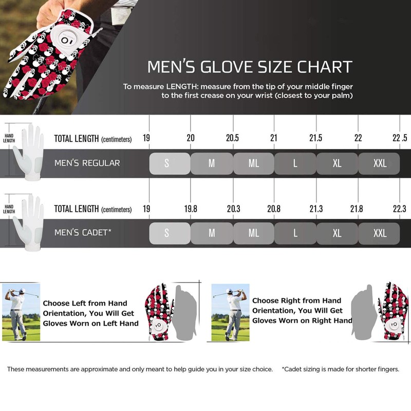 FINGER TEN Men's Golf Gloves Left Right Hand Leather with