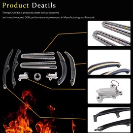 AUCERAMIC Timing Chain Kit with Tensioners and Guides Fits for Ford Expedition 2018-2021 Ford F-150 2017-2020 Lincoln Navigator 2018-2022 3.5L V6 DOHC Turbocharged 31079S, HL3Z6268A